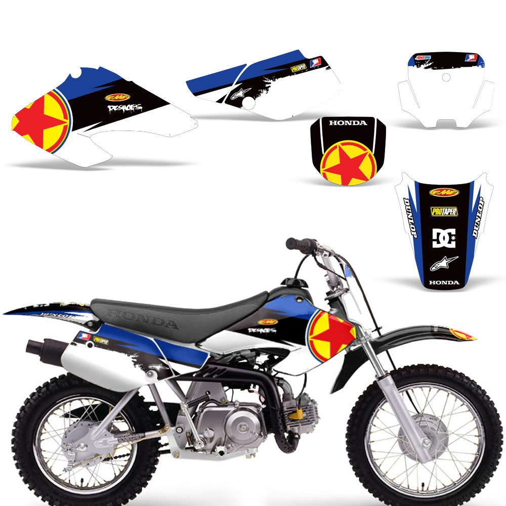 Honda XR 70 2001-2003 Motocross Graphic Kit Red Star – Wholesale