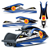 Kawasaki 800 SX-R 2003-2012 Jet Ski Graphic Wrap Kit - Red Stars